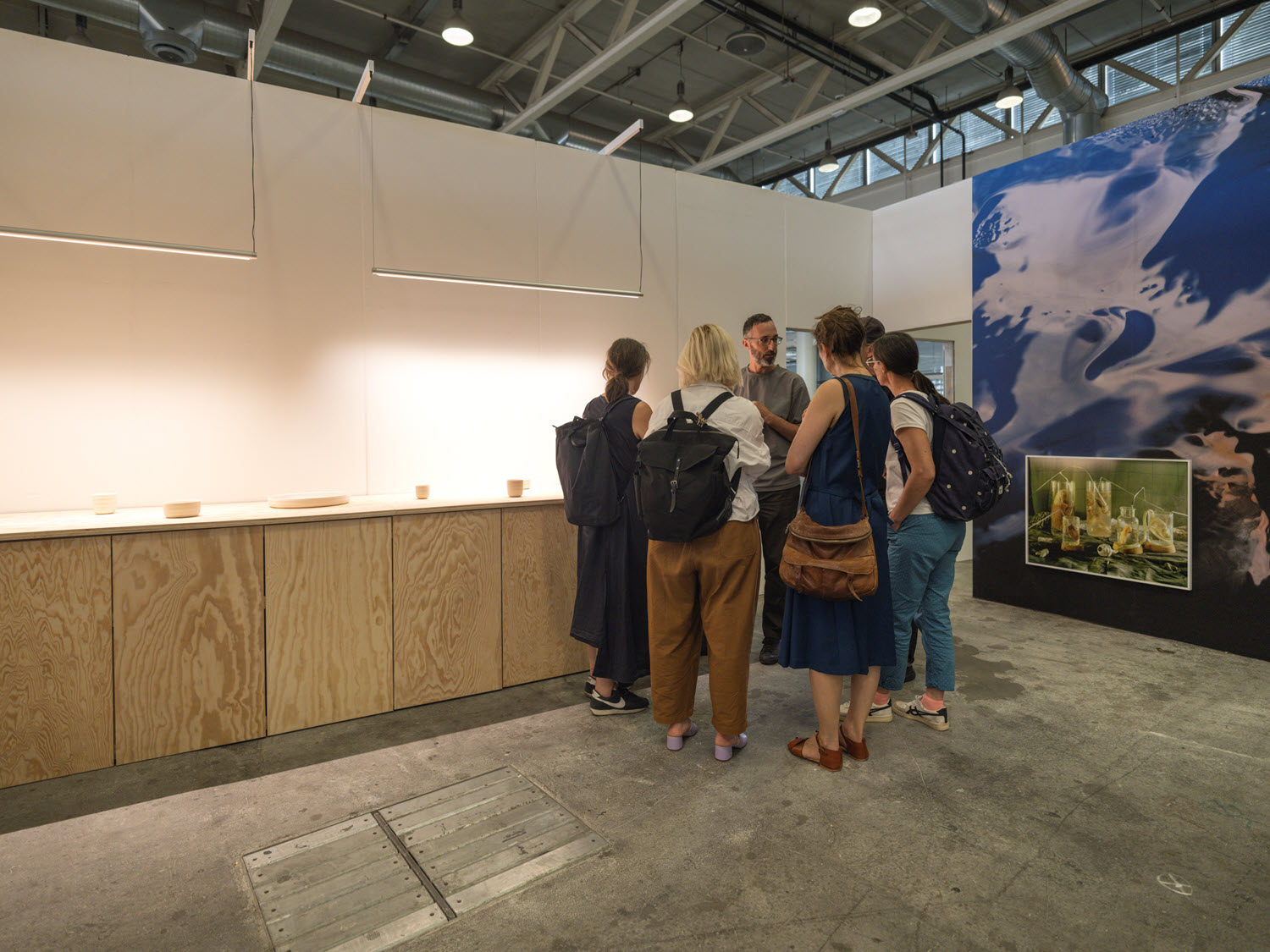 Visitors in the exhibition